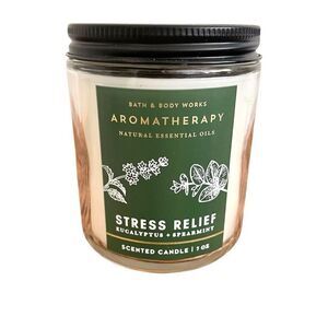 NEW Bath Body Works AROMATHERAPY STRESS RELIEF Single wick candle NWT Eucalyptus